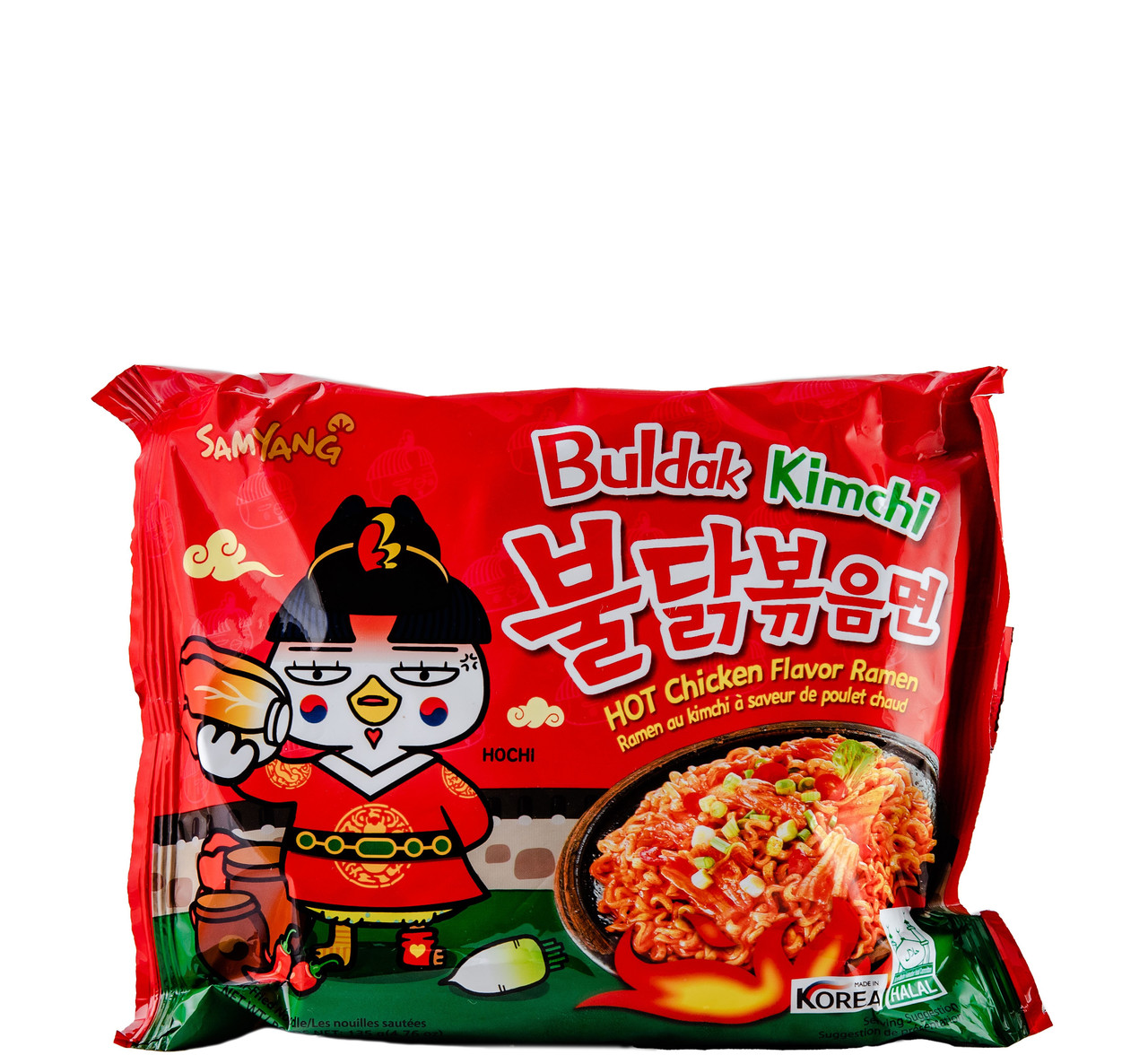 Локшина швидкого приготування з куркою та кімчі Buldak Kimchi HOT Chicken flavor ramen SAMYANG 135 г