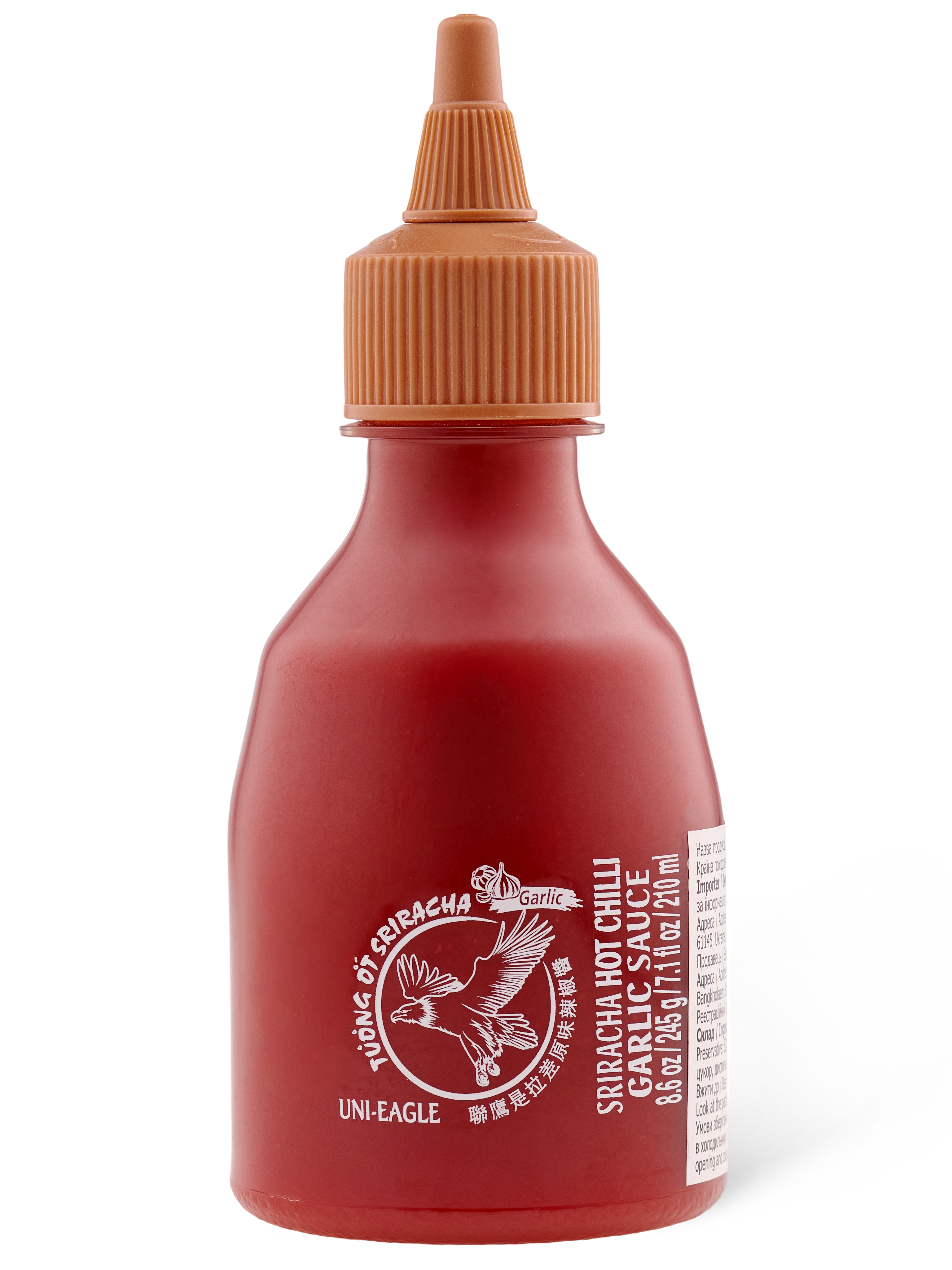 Соус шрірача UNI-EAGLE Hot Chilli Garlic 0,210 л / 0,245 кг