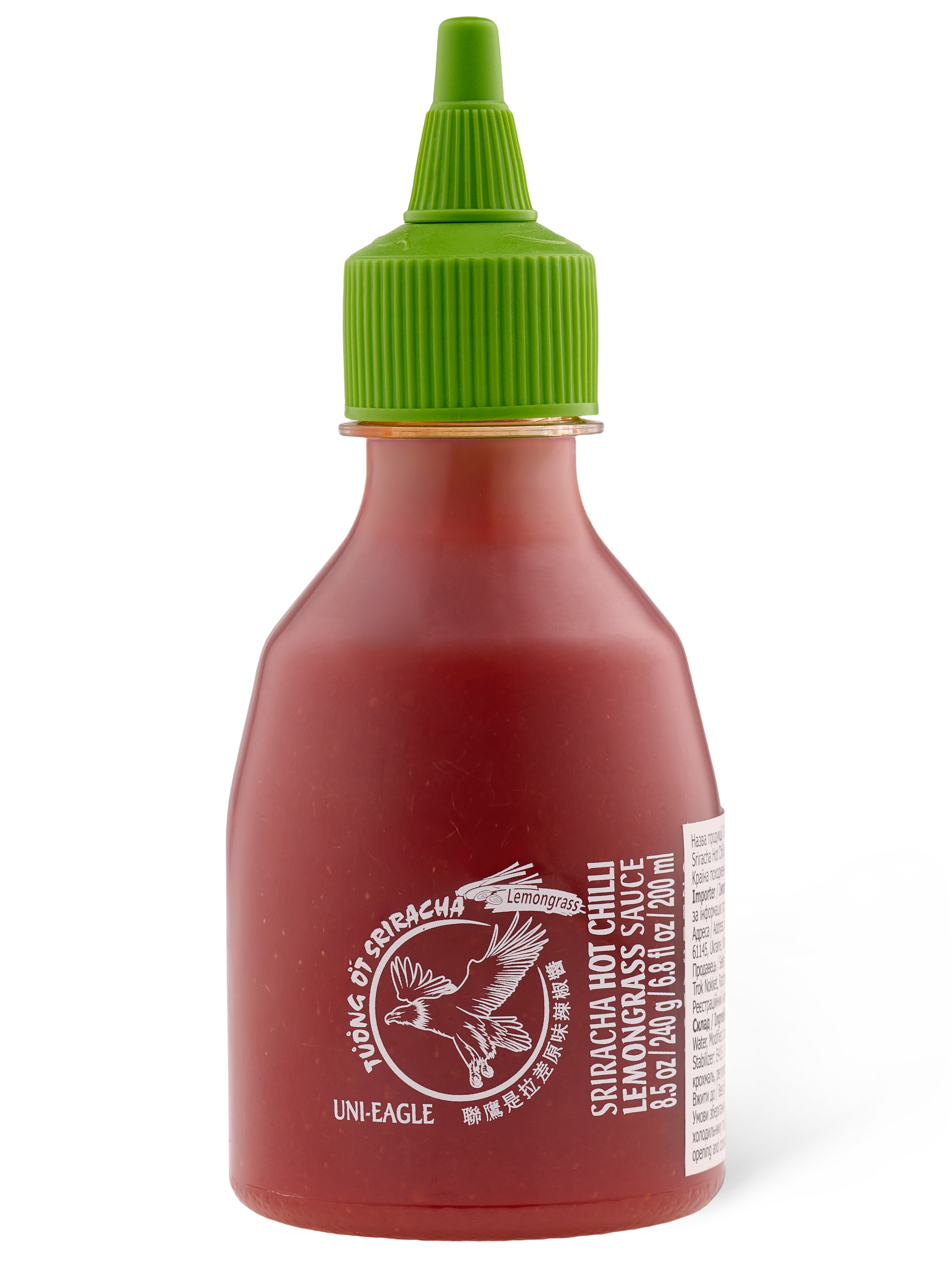 Соус шрірача UNI-EAGLE Hot Chilli Lemongrass 0,200 л / 0,240 кг