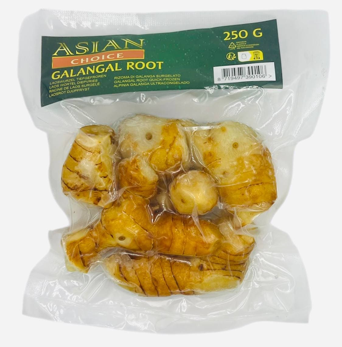 Корінь галангалу, цілий, чищений, Asian Choice, 0,25 кг