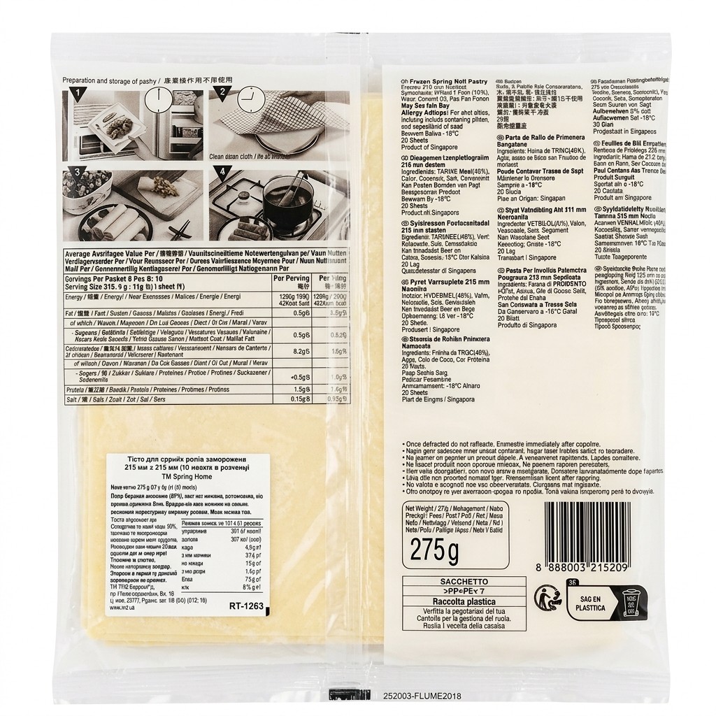 Тісто для спрінг-ролів з/м Spring Home 20шт 0,275 кг