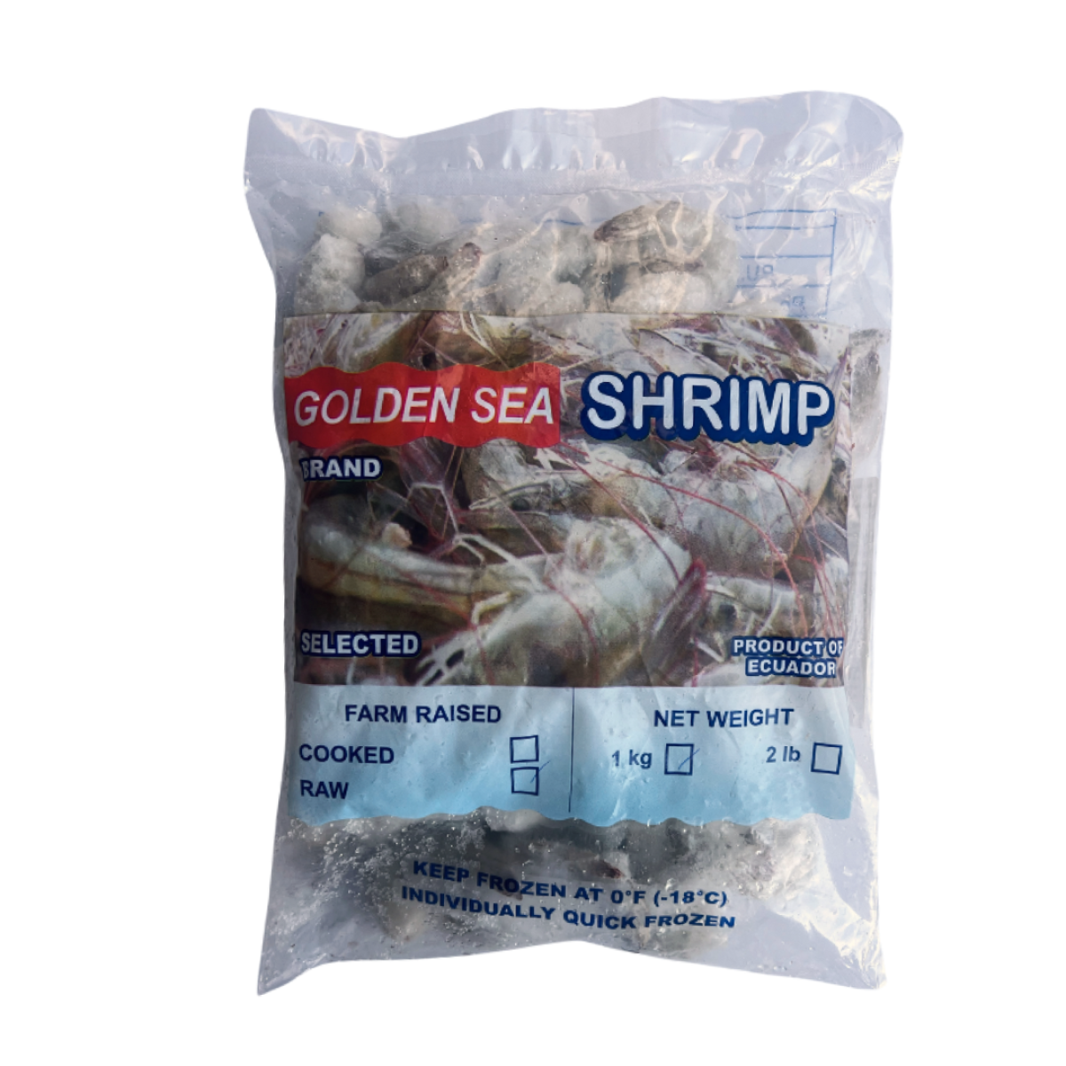 Креветка ваннамей 0% глазурі 31/35  з/м,чищена з веною, б/г Golden Sea 1 кг